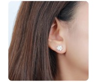 Pearl Silver Stud Earring With CZ STS-3238